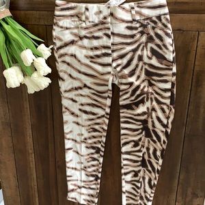 NY & Co Skinny Dress Pants Zebra Pattern 0